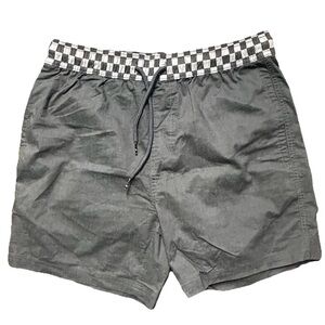 Men’s Original Use Grey Swim Trunks Checkered Waistband Size Small